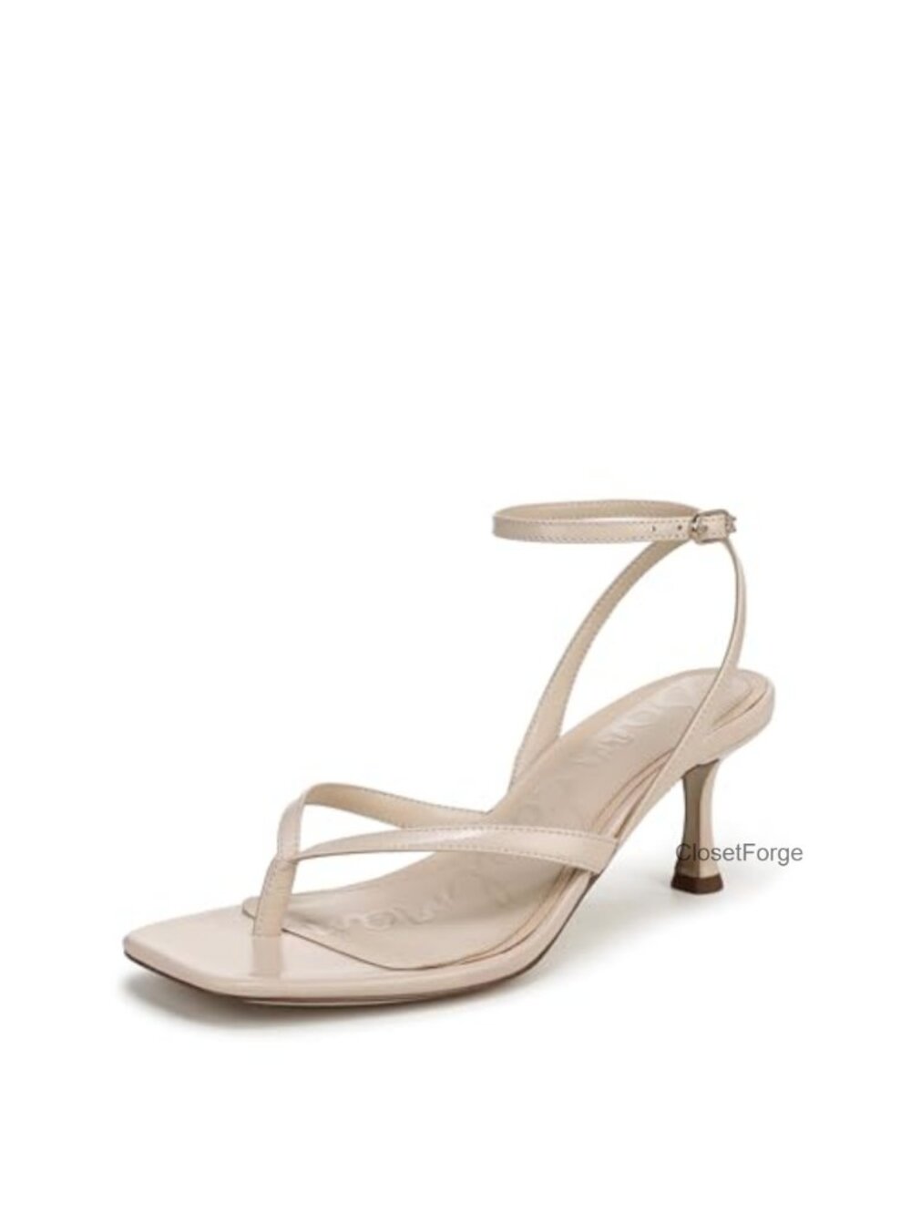 Leather Kitten Heel Sandals Strappy Slide Heeled Dressy 2.38"